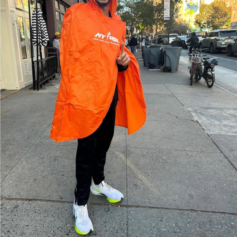 Orange NYRR Hooded Poncho